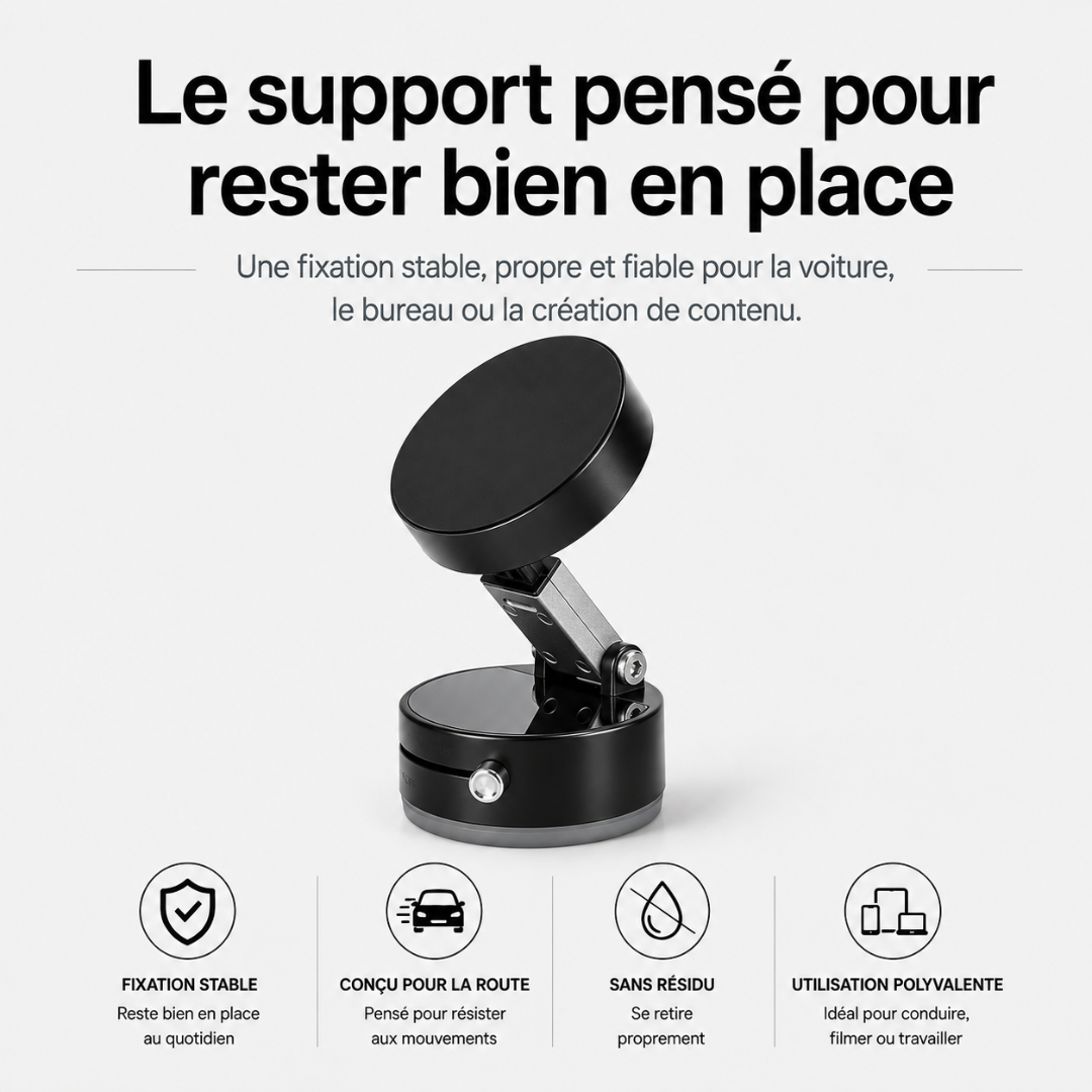 Avalanche™ — Support magnétique à ventouse ultra-stable