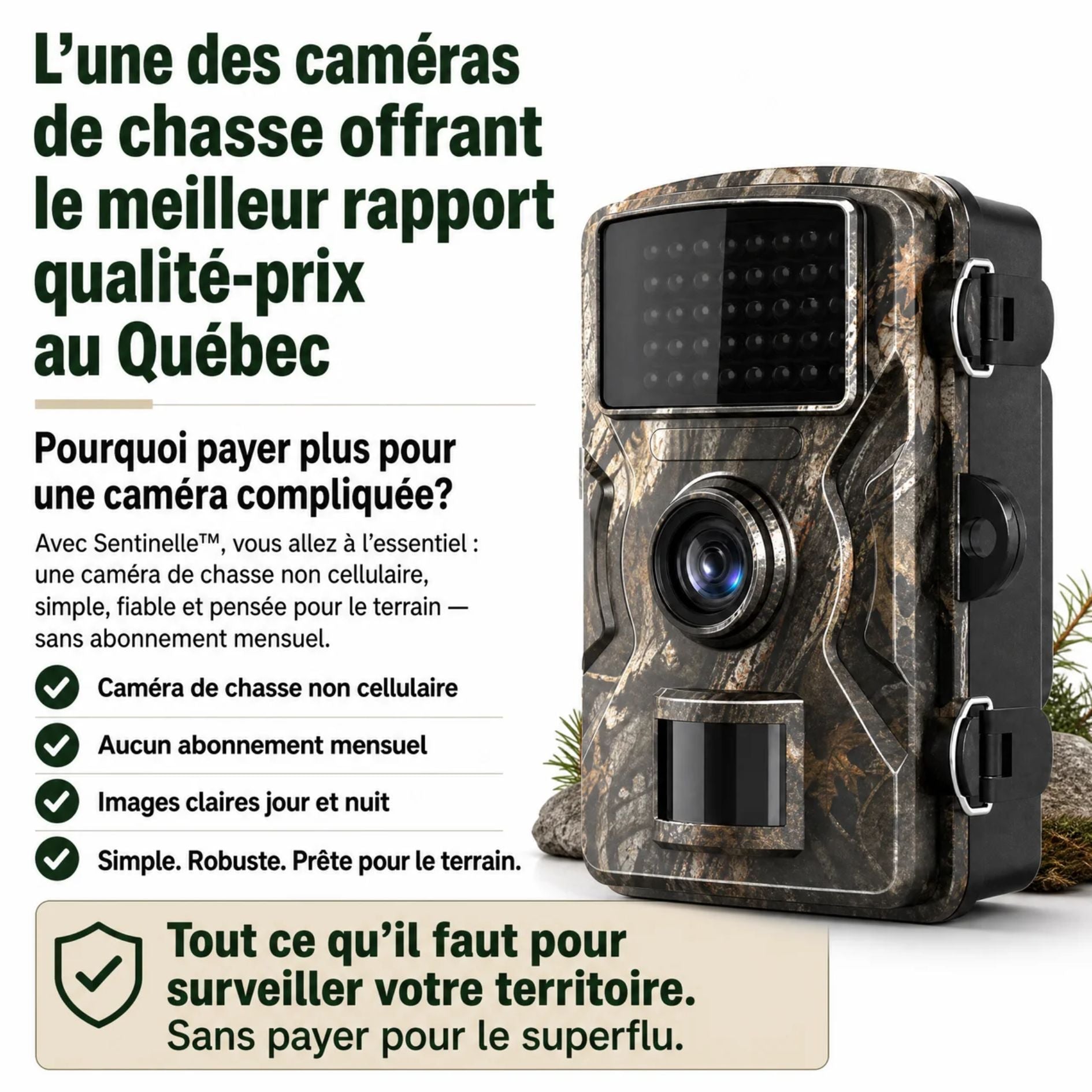Sentinelle™ — Caméra de chasse non cellulaire